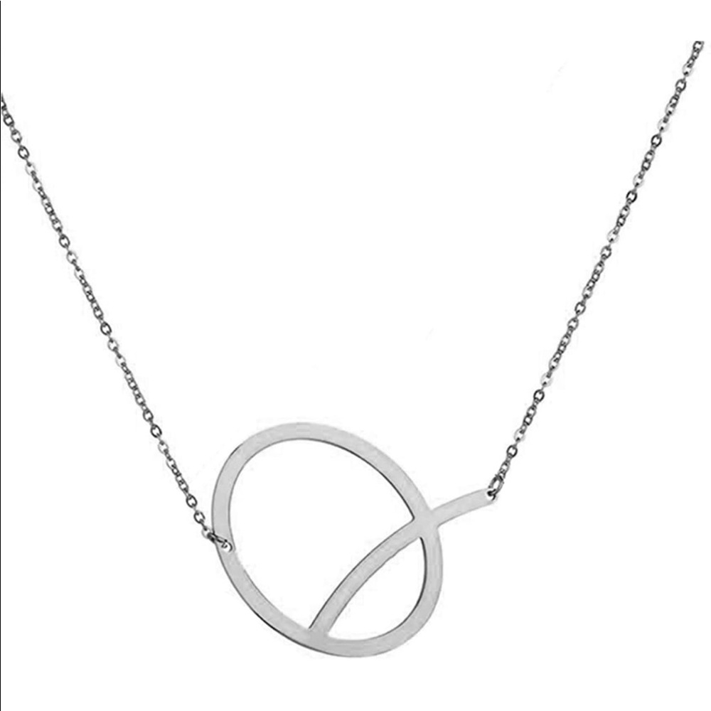 Sideways Initial Necklace 18K Gold Plated Necklace
